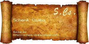 Schenk Csaba névjegykártya